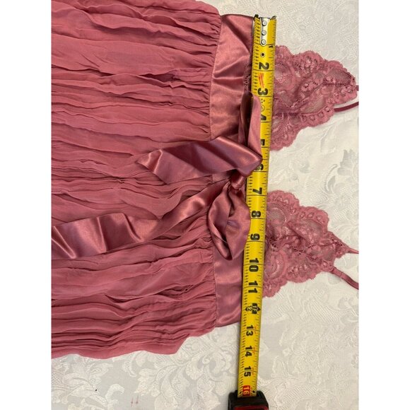 Victoria’s Secret Size Small Pink Neglige Sheer Pleated Skirt Lace Cups Boudoir - Picture 7 of 8